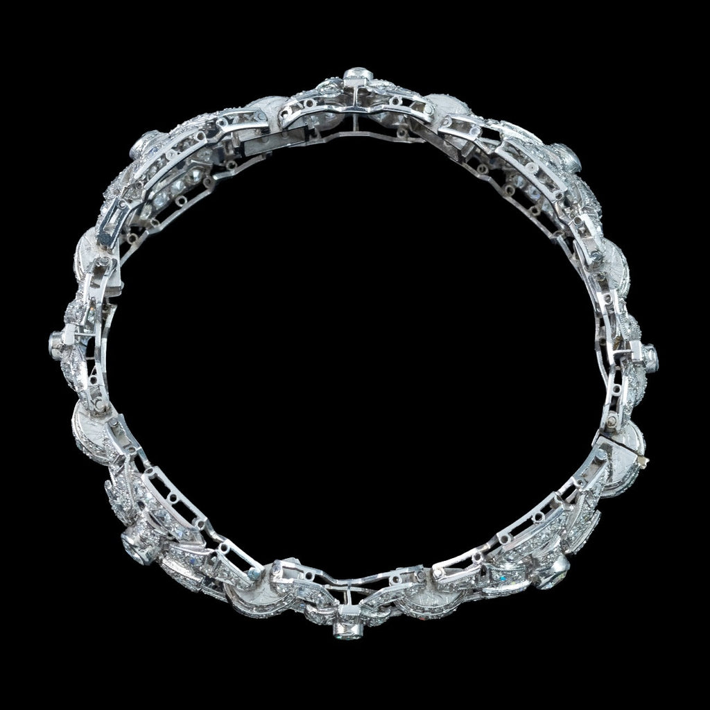 Art Deco Diamond Bracelet Platinum 9.5ct Total