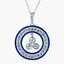 Art Deco Diamond Enamel Pendant Necklace Platinum 2.5ct Diamond