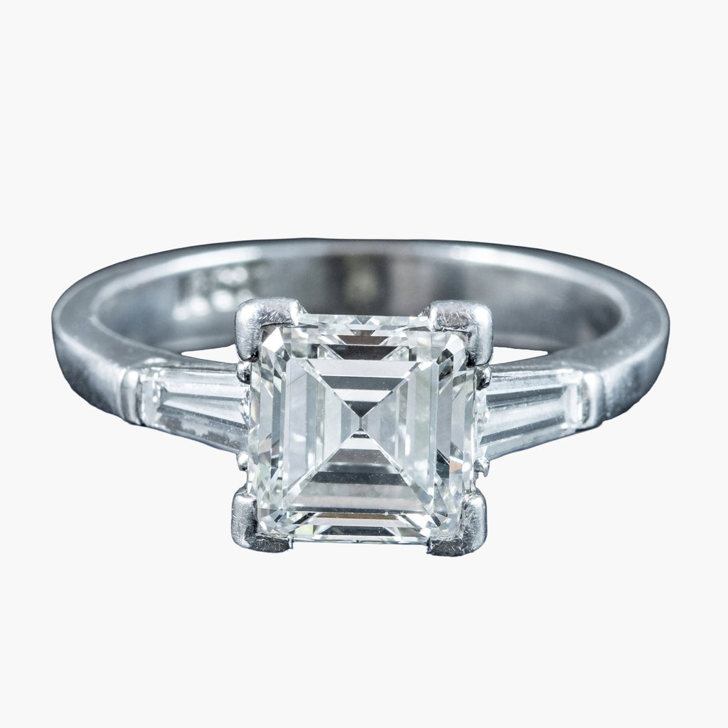 Art Deco Diamond Trilogy Ring 2ct Total