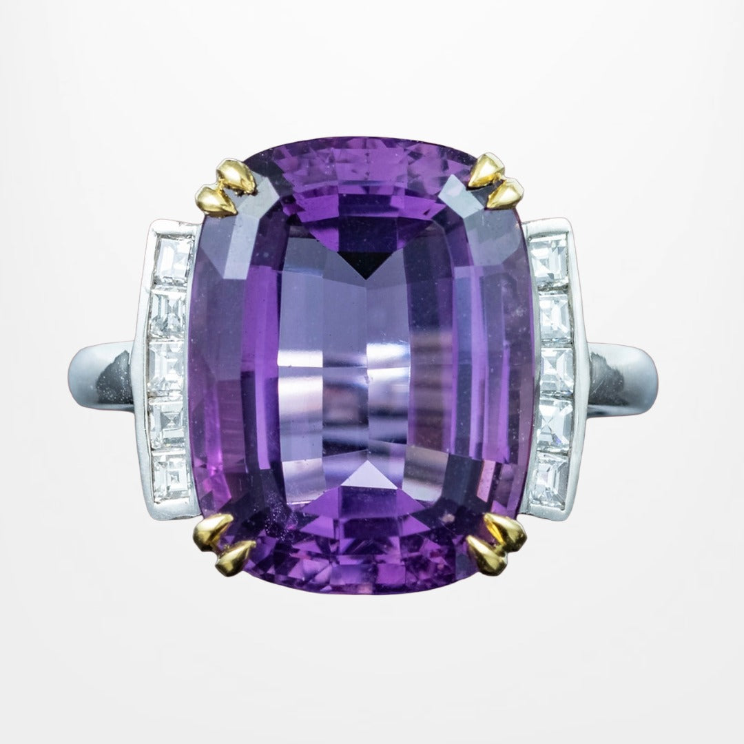 Art Deco Style Amethyst Diamond Cocktail Ring 8.5ct Amethyst Main image