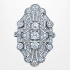 Art Deco Style Diamond Cluster Cocktail Ring 1.53ct Total
