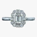 Art Deco Style Diamond Cluster Ring 1.1ct Diamond