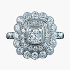 Art Deco Style Diamond Cluster Ring 2.42ct Total