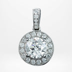 Art Deco Style Diamond Pendant 18ct Gold 1.09ct Lab Grown Diamond Centre