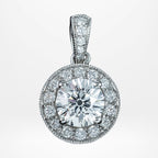 Art Deco Style Diamond Pendant 18ct Gold 1ct Lab Grown Diamond Centre