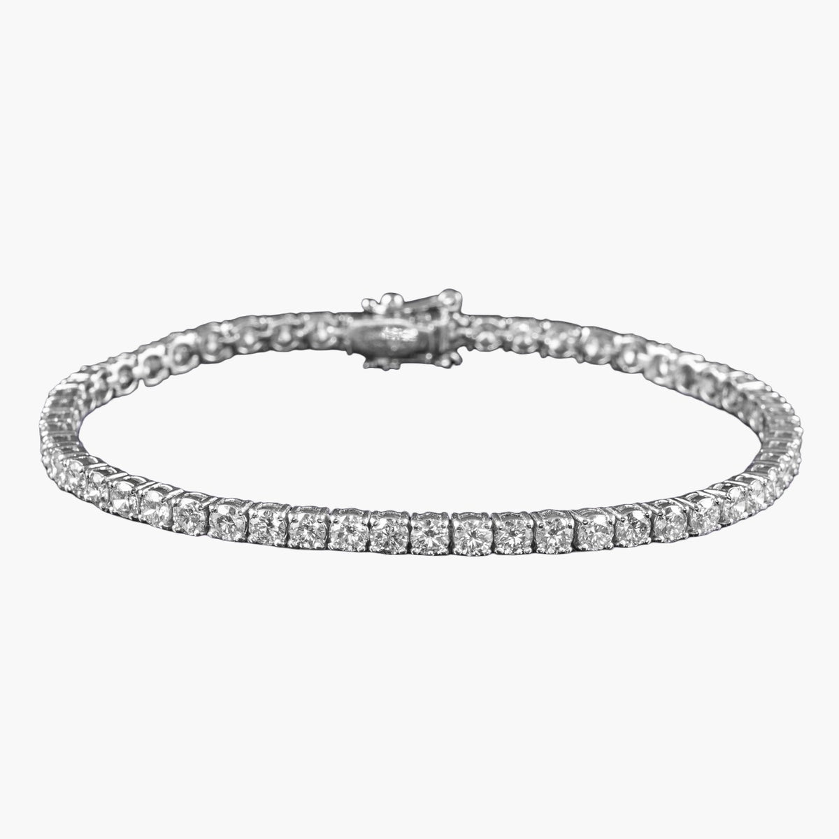 Art Deco Style Diamond Tennis Bracelet 18ct Gold 6.08ct Total Main image