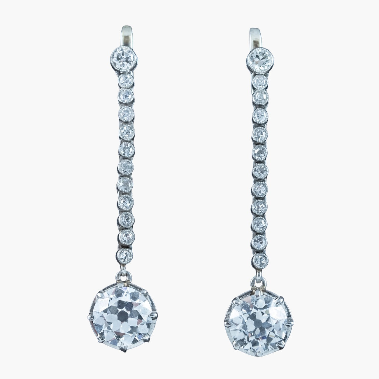 Art Deco Style Lab Grown Diamond Drop Earrings 5.85ct Total