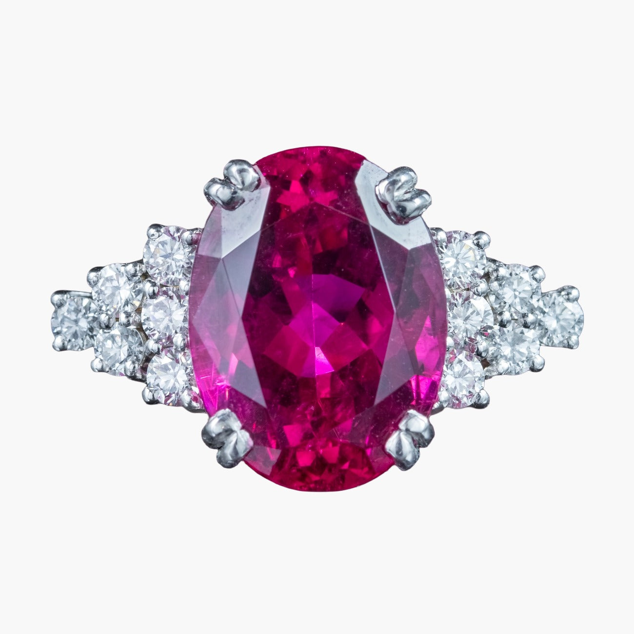 Art Deco Style Pink Tourmaline Diamond Ring 13ct Tourmaline Main image
