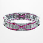 Art Deco Style Ruby Diamond Bracelet Platinum 4.34ct Diamond 10ct Ruby