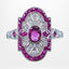Art Deco Style Ruby Diamond Cluster Ring 1.34ct Of Ruby