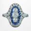 Art Deco Style Sapphire Diamond Cluster Ring 0.65ct Diamond