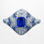 Art Deco Style Sapphire Diamond Cluster Ring 1.03ct Blue Sapphire