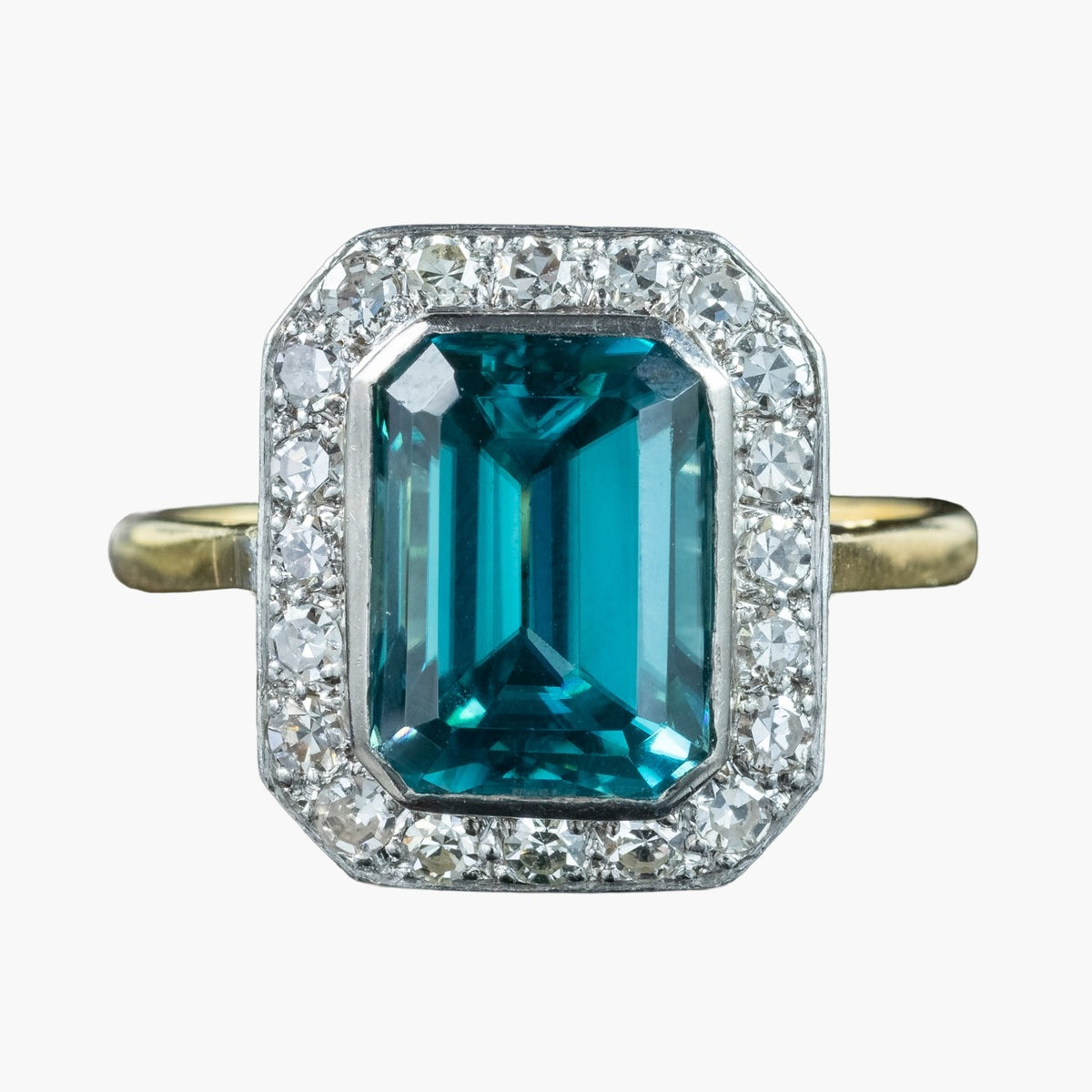 Art Deco Zircon Diamond Ring 5ct Blue Zircon Main image