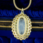 Edwardian Style Black Opal Diamond Pendant Necklace 18ct Gold Boodles