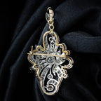 Antique Edwardian Diamond Pendant Brooch 18ct Gold Platinum 1.4ct Diamond