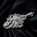Antique Edwardian Diamond Pendant Brooch 18ct Gold Platinum 1.4ct Diamond
