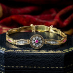 Antique Victorian Ruby Diamond Bracelet 18ct Gold
