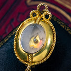 Antique Victorian Garnet Diamond Pendant Locket 18ct Gold