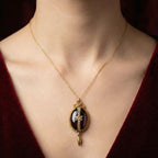 Antique Victorian Garnet Diamond Pendant Locket 18ct Gold