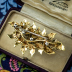 Vintage Diamond Flower Brooch 18ct Gold Enamel Primrose