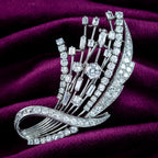 Vintage Diamond Spray Brooch 18ct Gold 5ct Total