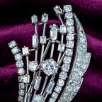 Vintage Diamond Spray Brooch 18ct Gold 5ct Total