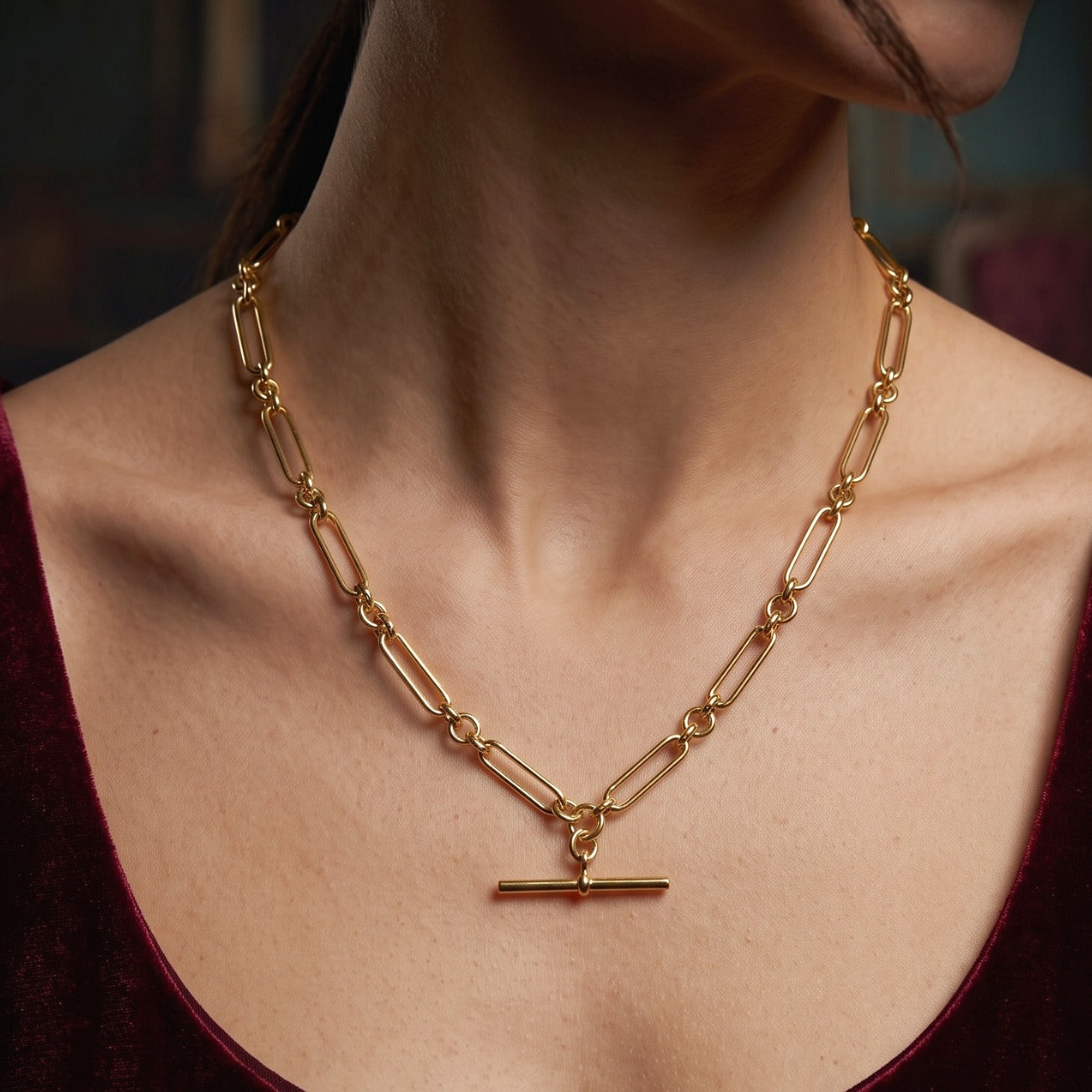 Victorian Style Albert Chain Necklace 18ct Gold 24.5 Inch Secondary image