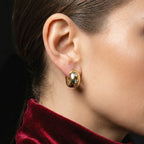 Vintage Diamond Hoop Earrings 14ct Gold 0.60ct Total