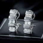 Vintage Diamond Hoop Earrings 18ct Gold 1.2ct Total