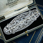 Antique Art Deco Diamond Brooch Platinum 1.9ct Total 