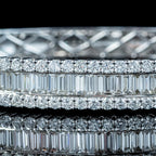 Art Deco Style Diamond Bangle 18ct Gold 8.60ct Total