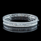 Art Deco Style Diamond Bangle 18ct Gold 8.60ct Total