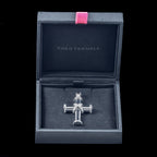 Diamond Cross Pendant 18ct Gold Theo Fennell With Box
