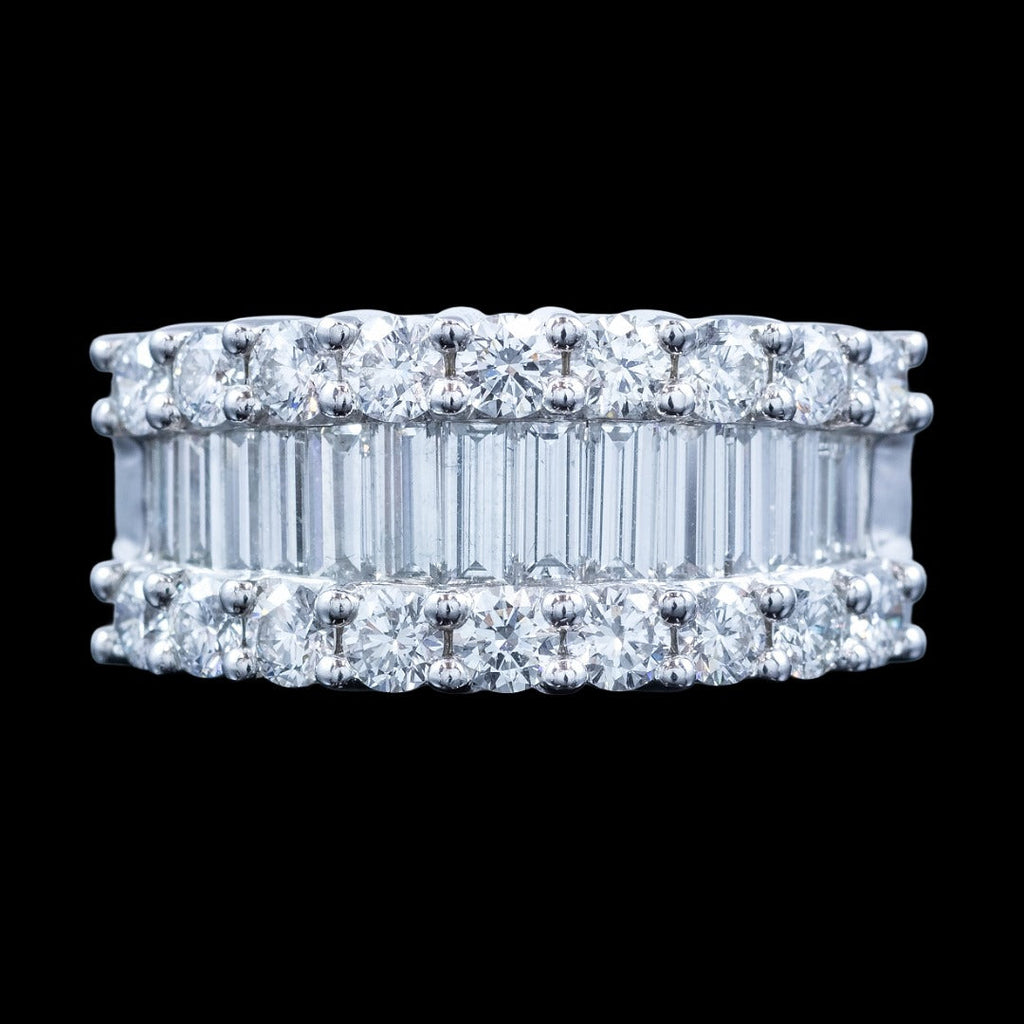 Art Deco Style Diamond Eternity Band Ring 3ct Total