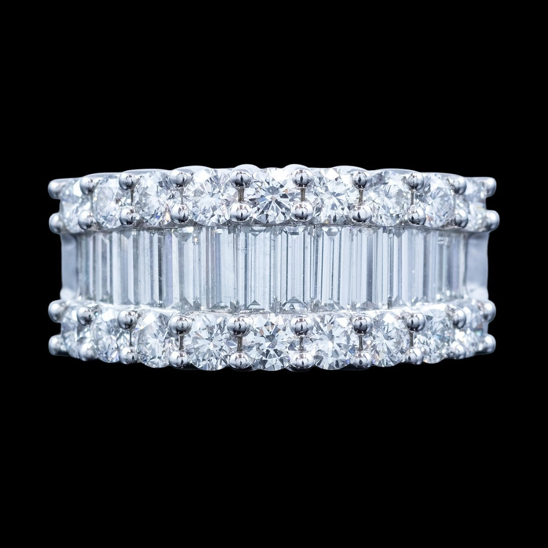 Art Deco Style Diamond Eternity Band Ring 3ct Total