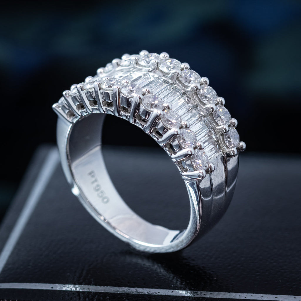 Art Deco Style Diamond Eternity Band Ring 3ct Total