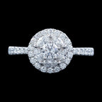 Diamond Halo Cluster Ring 0.98ct Total