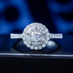 Diamond Halo Cluster Ring 0.98ct Total