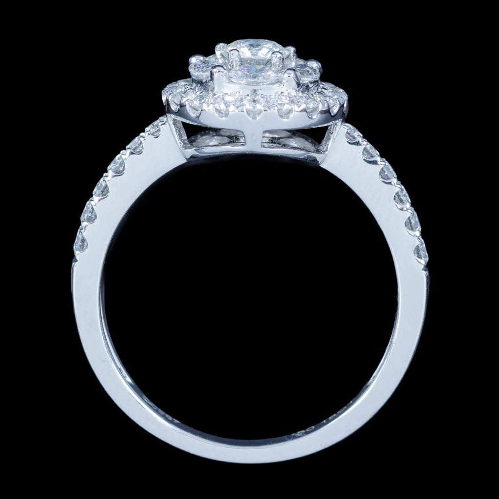 Diamond Halo Cluster Ring 0.98ct Total