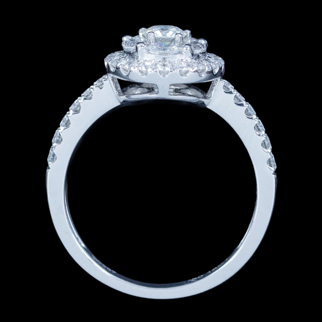 Diamond Halo Cluster Ring 0.98ct Total