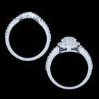 Diamond Heart Bridal Ring Set 2.22ct Total With Cert