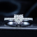 Vintage Style Diamond Heart Cluster Ring 0.76ct Total