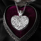Edwardian Style Diamond Heart Pendant Necklace 18ct Gold 3.95ct Total