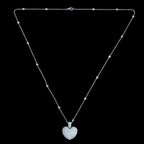 Edwardian Style Diamond Heart Pendant Necklace 18ct Gold 3.95ct Total