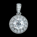 Art Deco Style Diamond Pendant 18ct Gold 1ct Lab Grown Centre