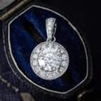 Art Deco Style Diamond Pendant 18ct Gold 1ct Lab Grown Centre