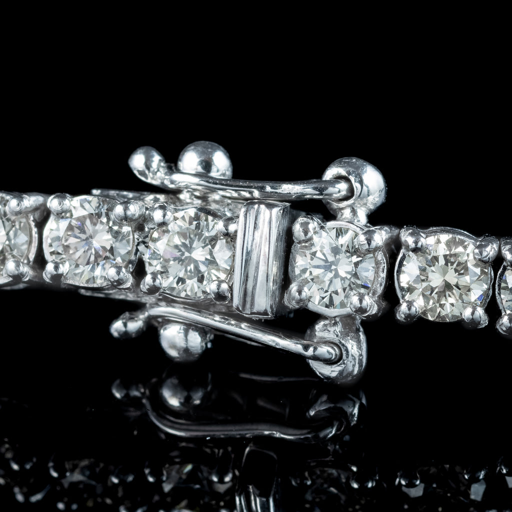 Art Deco Style Diamond Tennis Bracelet 18ct Gold 6.08ct Total