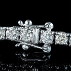 Art Deco Style Diamond Tennis Bracelet 18ct Gold 6.08ct Total