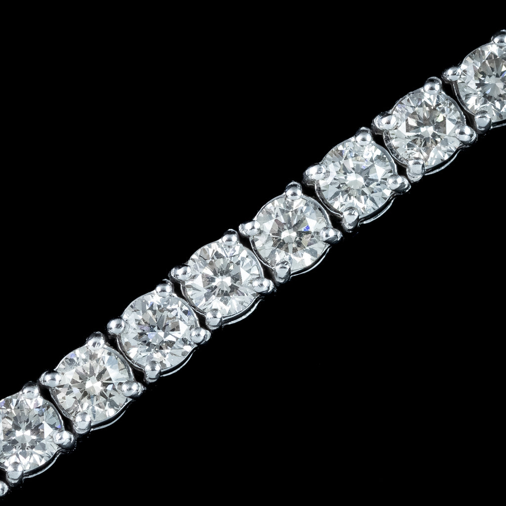 Art Deco Style Diamond Tennis Bracelet 18ct Gold 6.08ct Total