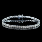Art Deco Style Diamond Tennis Bracelet 18ct Gold 6.08ct Total